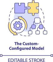 Custom configured model concept icon. Product changing options. Supply chain type abstract idea thin line illustration. Isolated outline drawing. Editable stroke vector