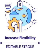 Increase flexibility concept icon. Addressing covid impact on logistics abstract idea thin line illustration. Isolated outline drawing. Editable stroke vector
