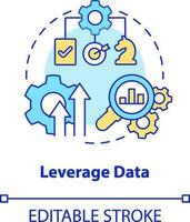 Leverage data concept icon. Improve visibility. Supply chain priority abstract idea thin line illustration. Isolated outline drawing. Editable stroke vector