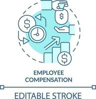 Employee compensation turquoise concept icon. Ethical behavior abstract idea thin line illustration. Wages, benefits. Isolated outline drawing. Editable stroke vector