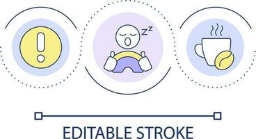 descanso suficiente antes de conducción lazo concepto icono. soñoliento conductor. conducción la seguridad precaución resumen idea Delgado línea ilustración. aislado contorno dibujo. editable carrera vector