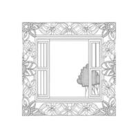 Window coloring book vector