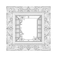 Window coloring book vector