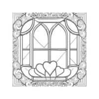 Window coloring book. vector