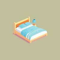 Bed vector isometric view.