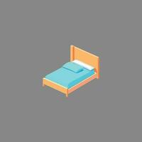 Bed vector isometric view.