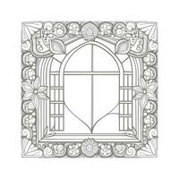 Window coloring book. vector