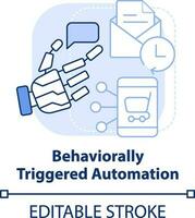 Behaviorally triggered automation light blue concept icon. Client engagement platform abstract idea thin line illustration. Isolated outline drawing. Editable stroke vector