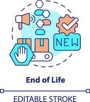 End of life concept icon. Replacement. Stage of product lifecycle abstract idea thin line illustration. Isolated outline drawing. Editable stroke vector