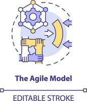 Agile model concept icon. Technology and networking. Supply chain type abstract idea thin line illustration. Isolated outline drawing. Editable stroke vector