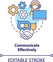 Communicate effectively concept icon. Addressing covid impact on logistics abstract idea thin line illustration. Isolated outline drawing. Editable stroke vector