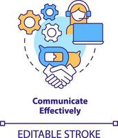 Communicate effectively concept icon. Addressing covid impact on logistics abstract idea thin line illustration. Isolated outline drawing. Editable stroke vector