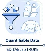 Quantifiable data light blue concept icon. Advantage of digital engagement abstract idea thin line illustration. Isolated outline drawing. Editable stroke vector