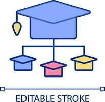 Social learner RGB color icon. Learning-by-teaching. Share knowledge with others. Interpersonal approach. Isolated vector illustration. Simple filled line drawing. Editable stroke