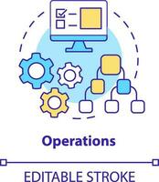 Operations concept icon. System and technology. Element of supply chain management abstract idea thin line illustration. Isolated outline drawing. Editable stroke vector