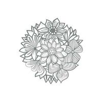 line art flower bouquet vector