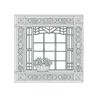 Window coloring book vector