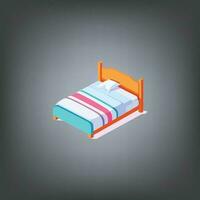 Bed vector isometric view.