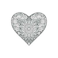 Flower with frame in shape of heart. decoration in ethnic oriental vector