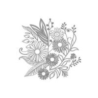 line art flower bouquet vector