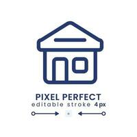 House linear desktop icon. Real estate. Home construction. Homeownership program. Pixel perfect, outline 4px. GUI, UX design. Isolated user interface element for website. Editable stroke vector