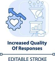 Increased quality of responses light blue concept icon. Digital engagement abstract idea thin line illustration. Isolated outline drawing. Editable stroke vector