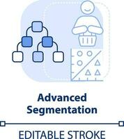 Advanced segmentation light blue concept icon. Customer engagement platform feature abstract idea thin line illustration. Isolated outline drawing. Editable stroke vector