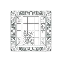 Window coloring book vector