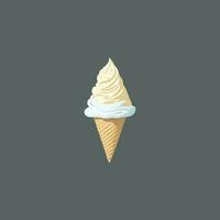 Vanilla ice cream vector illustration.