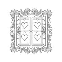 Window coloring book. vector