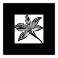 Lily flower line art Vector