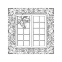 Window coloring book vector