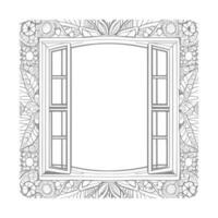 Window coloring book vector