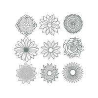 line art flower bouquet vector