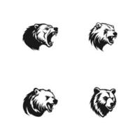 colección de panda logo conjunto de vector íconos silueta