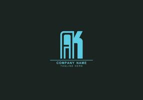 AK or KA minimal and line art logo vector