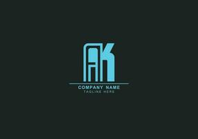 AK or KA minimal and line art logo vector