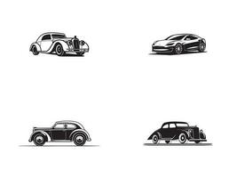 Set of cars icons isolated on white background. Design elements for logo, label, emblem, sign, badge. Vector illustration