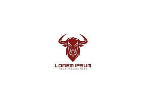 Bull head logo. Abstract stylized cow or bull head icon. Premium logo for steak house, meat restaurant or butchery. Taurus symbol. Vector illustration.