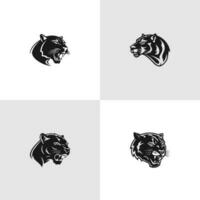 A set of black panther illustrations logo designs, t-shirts, emblems, badges, designs vector