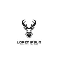 deer with horns minimal logo silhouette vector design template