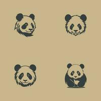 conjunto de panda logo. icono diseño. modelo elementos vector