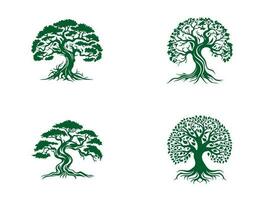 árbol logo vector ilustración, árbol logo plantilla, árbol vector, árbol conjunto icono