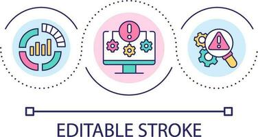 Business risk prediction loop concept icon. Financial analysis program. Forecasting abstract idea thin line illustration. Isolated outline drawing. Editable stroke vector