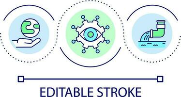 Control of environment condition loop concept icon. Global ecology state monitoring. Pollution reducing abstract idea thin line illustration. Isolated outline drawing. Editable stroke vector