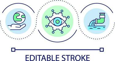 Control of environment condition loop concept icon. Global ecology state monitoring. Pollution reducing abstract idea thin line illustration. Isolated outline drawing. Editable stroke vector