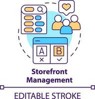 Storefront management concept icon. Online shop management service abstract idea thin line illustration. Isolated outline drawing. Editable stroke vector