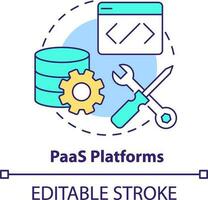 PaaS platforms concept icon. Platform as service. Type of ecommerce platform abstract idea thin line illustration. Isolated outline drawing. Editable stroke vector