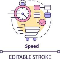 Speed concept icon. Internet connection. Customer requirement from ecommerce abstract idea thin line illustration. Isolated outline drawing. Editable stroke vector