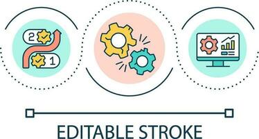 Wrong system building loop concept icon. Studying risks before starting project. Business abstract idea thin line illustration. Isolated outline drawing. Editable stroke vector